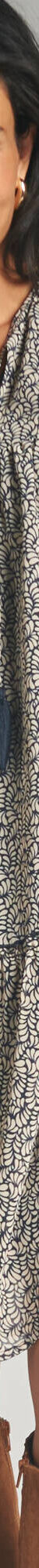 Robe en voile imprimé (marine / beige) Robe en voile imprimé (marine / beige)